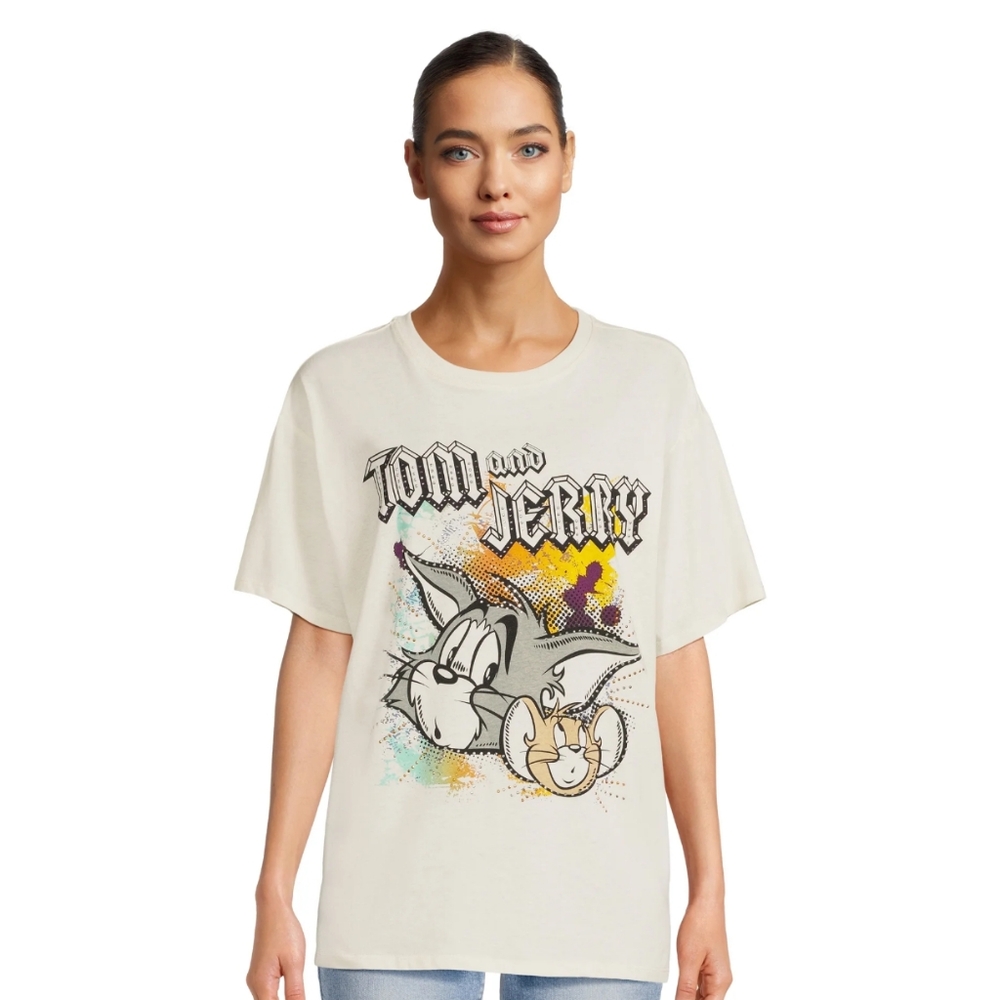 Tom and Jerry Juniors’ Graphic Tee with Studs,  t-shirt